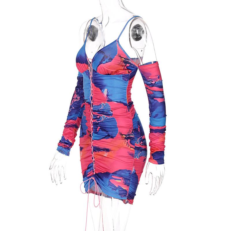 Элегантное облегающее сексуальное женское платье 2022, летнее платье с открытыми плечами на шнуровке, мини-вечерние и клубные платья, женский халат Femme Ladies