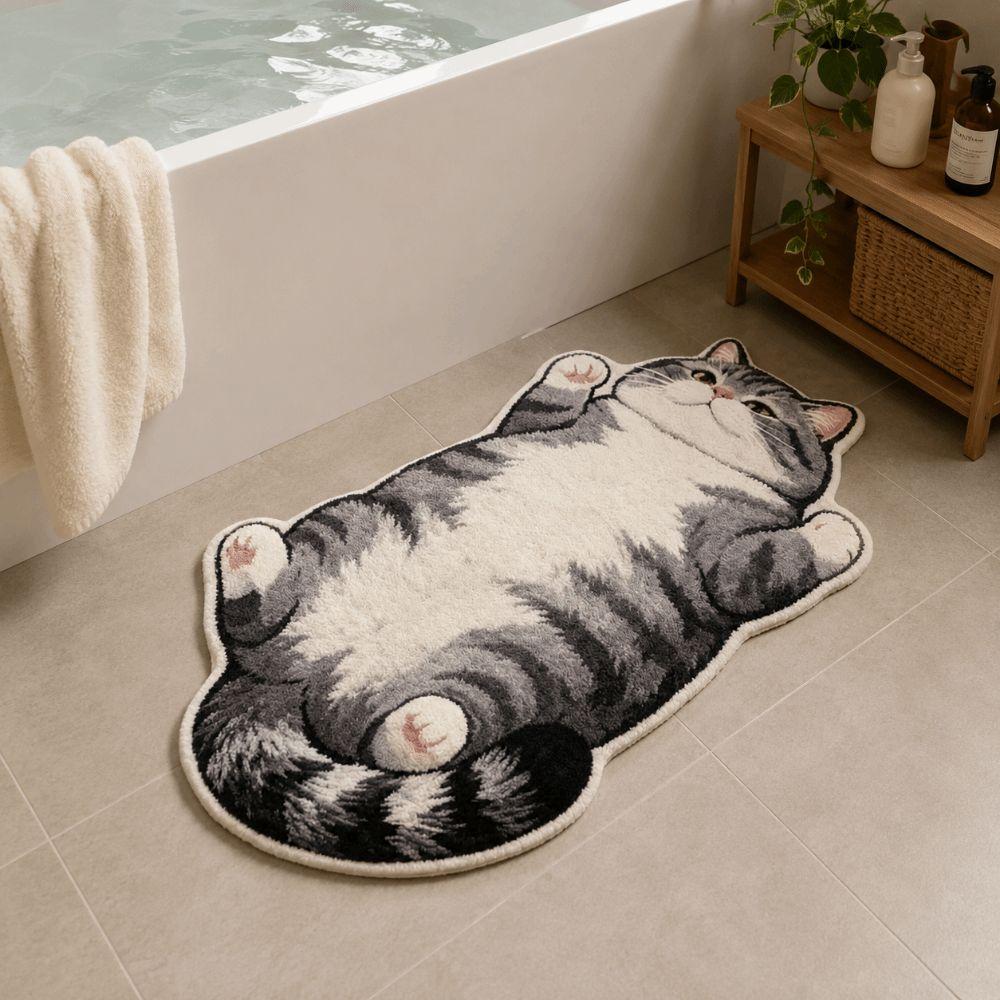 Easy to Clean Home Decor Carpet Anti-fouling Cartoon Carpet Soft Cat-Shaped Area Rug Living Rooms