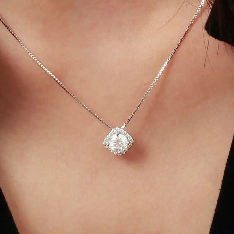 D Color Lab Grown Diamond ожерелье из стерлингового серебра 925 пробы нежное ожерелье из муассанита для женщин ювелирные изделия подарок на годовщину свадьбы