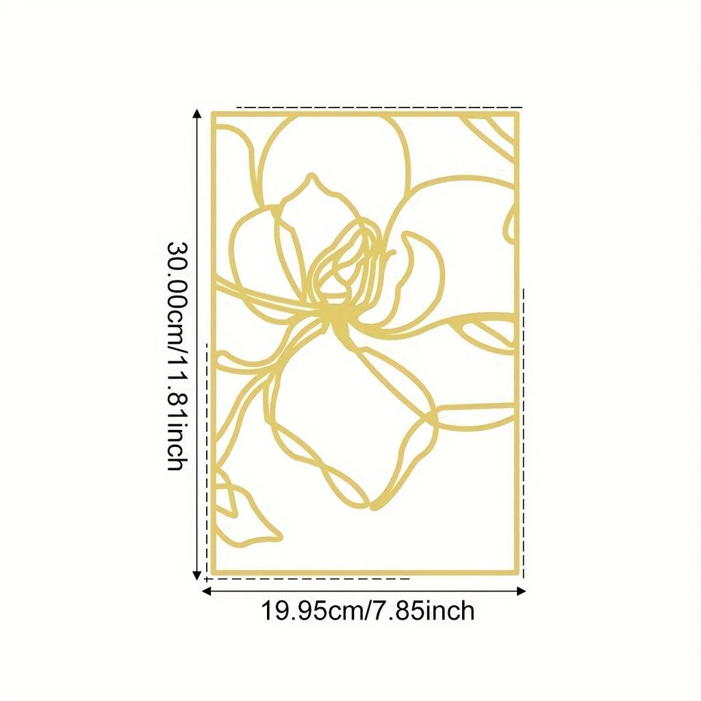 Металлические настенные украшения Большие золотые декоративные рамки Элегантные цветочные произведения искусства, стильный металлический настенный декор Идеально подходит для уникального украшения стен