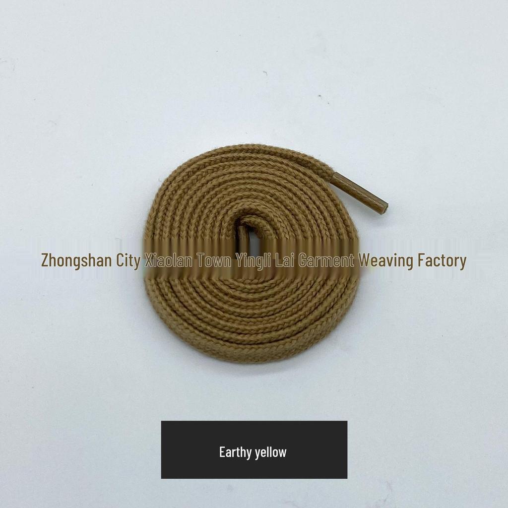 8mm Flat Cotton Shoelace Drawstring for Hats, Pants, and Clothing - In Stock