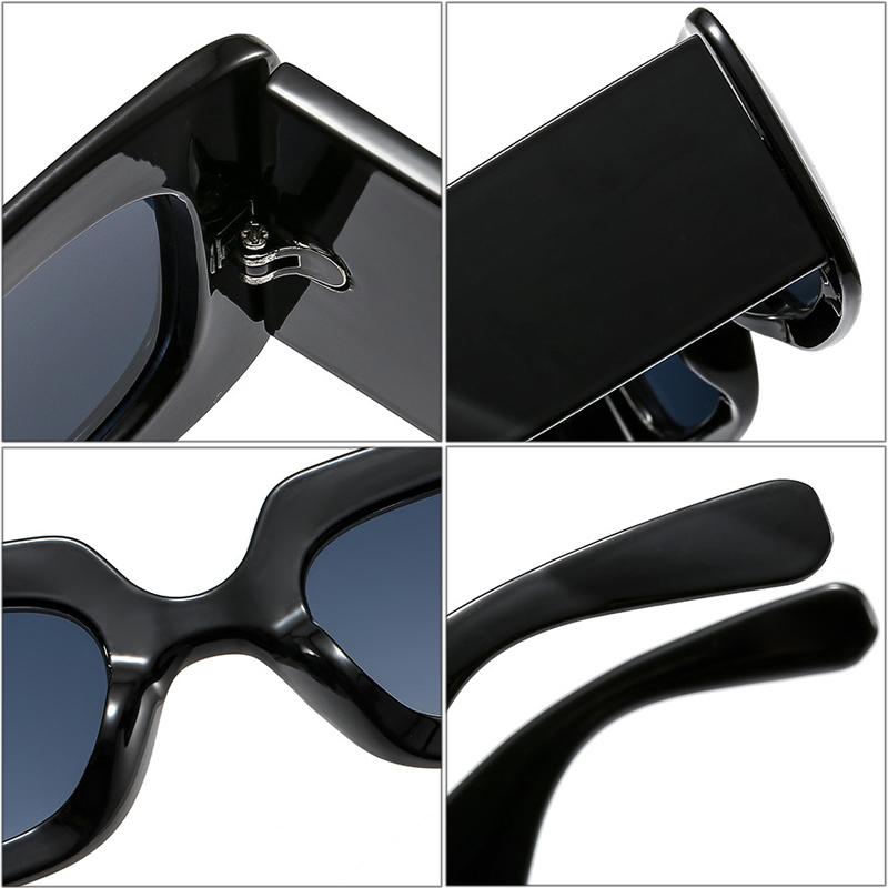 SHAUNA Fashion Square Sunglasses Women Clear Colorful Eyewear Shades UV400 Men Trending Retro Wide Legs Sun Glasses