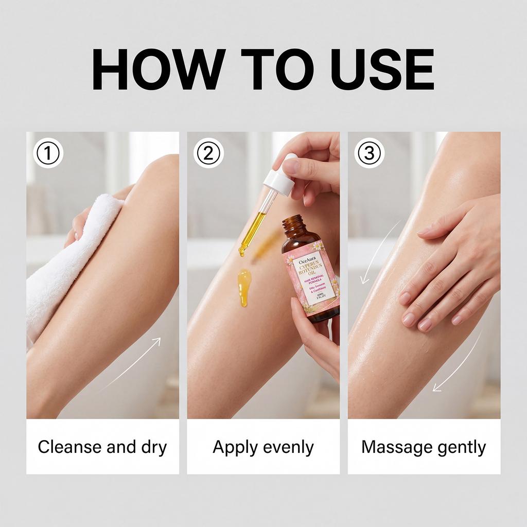 OceAura Cyperus Rotundus Hair Removal Oil – Smooth & Hydrating Skin Oil
