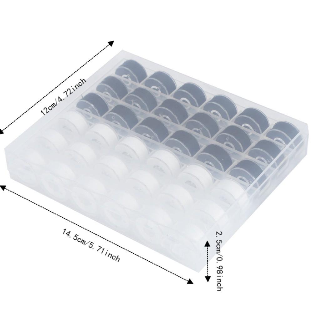36pcs White And Black Prewound Bobbins Set Size A Plastic Bobbin Case For Sewing Machines