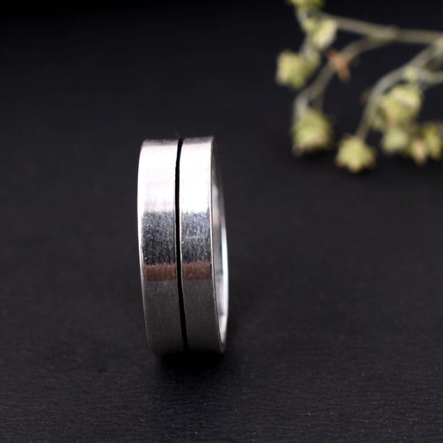 Серебряное кольцо от артрита ручной работы, регулируемое, двойное, с оксидированным узором «крест-накрест», бохо, этническое, подарок для женщин и мужчин