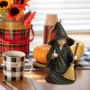 Хэллоуинское украшение Темный юмор Колдовская атмосфера Жуткая статуэтка ведьмы Черная роба Тематика кошек Смола Домашний декор