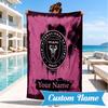 Custom Name Inter Miami Fc Crest Personalized Microfiber Beach Towel, Quick-Dry, Ideal for Summer Travel, Beach Essential, Swimming