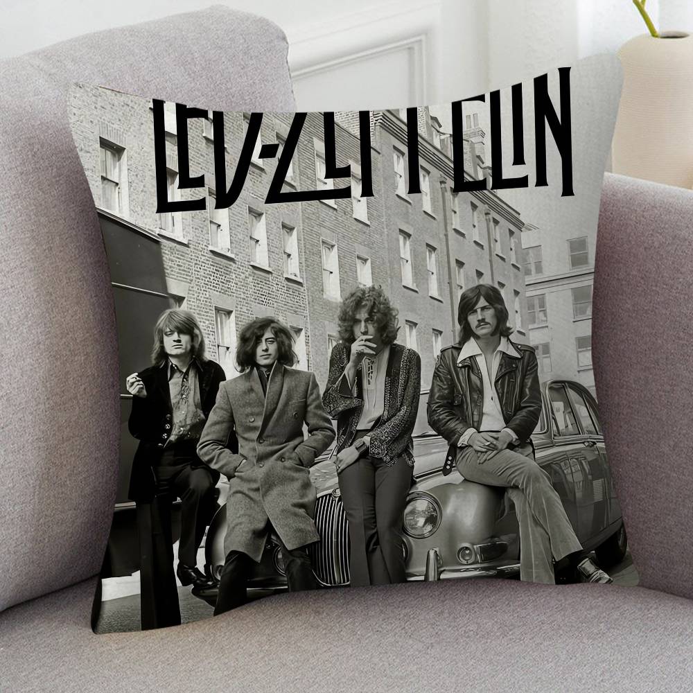Rock Band Led Zeppelin Cute Cartoon L Game Cushion Cover Pillowcase Upholstery Sofa Throw Pillow Home Decor Pillowcas