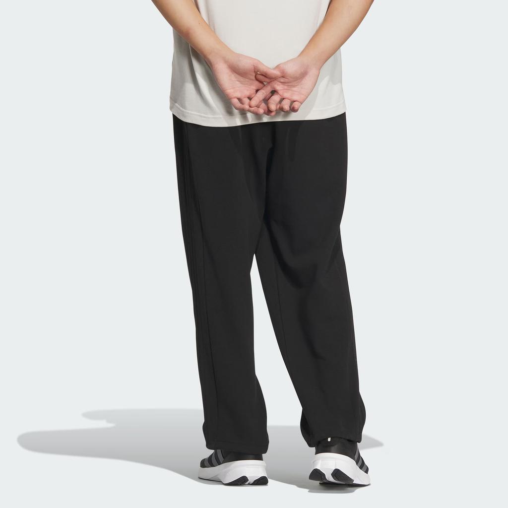 Adidas Sportswear Pants Solid Color Elastic Waist Drawstring Knit Sports Pants Men Pants Black IM9029