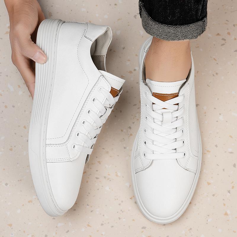 Мужские туфли на шнуровке, универсальные кроссовки, новая натуральная кожа, повседневная обувь, мужские лоферы для ходьбы на открытом воздухе, мужские легкие кеды для скейтбординга