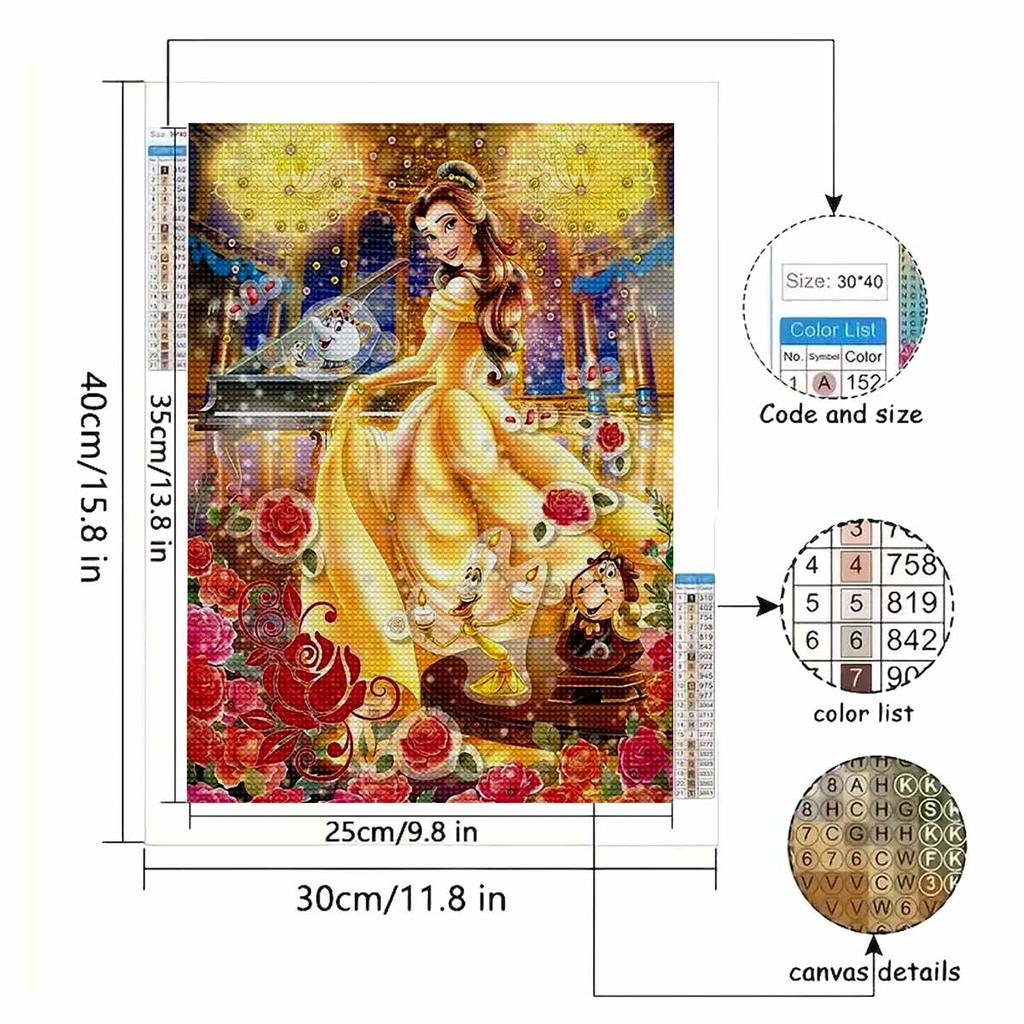 5D Diy Diamond Painting Beautiful Princess Full Drill Rhinestones Mosaic Embroidery Handmade Products Home Decor Gift