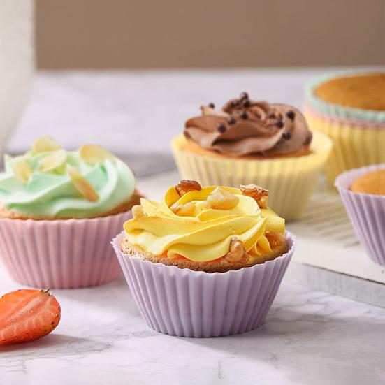 Silicone Cupcake Liners Reusable Cupcake Muffin Baking Cups High Temp Resistant Food Grade Cake Mold Gift for Baking Enthusiasts