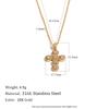European and American Retro Pendant Stainless Steel Plated with 18K Gold Water Droplets Light Luxury Zircon Cross Necklace