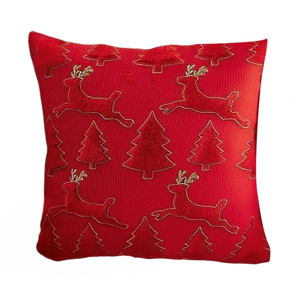 Christmas Pillow Cover 18x18 Holiday Throw Pillowcase Festive Christmas Plush Pillow Cover for Sofa Bedroom Room Decor