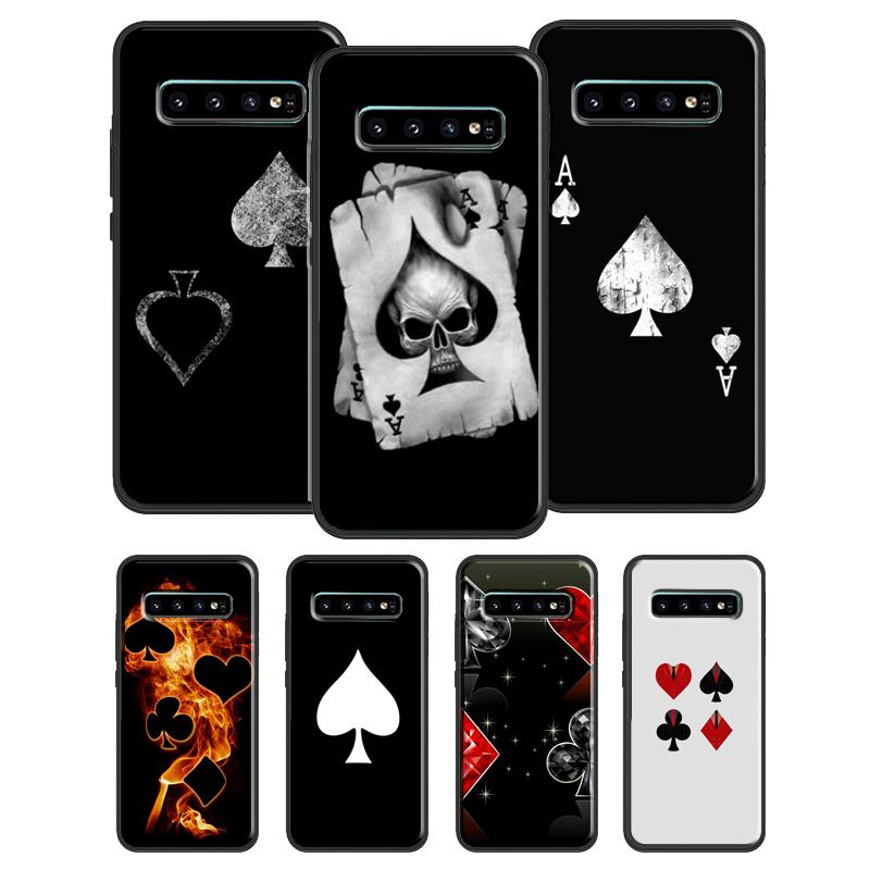 Ace of Spades Poker Case For Samsung Galaxy S22 Ultra S21 S20 FE S9 S10 Note 10 Plus S10e Note 20 Ultra Cover