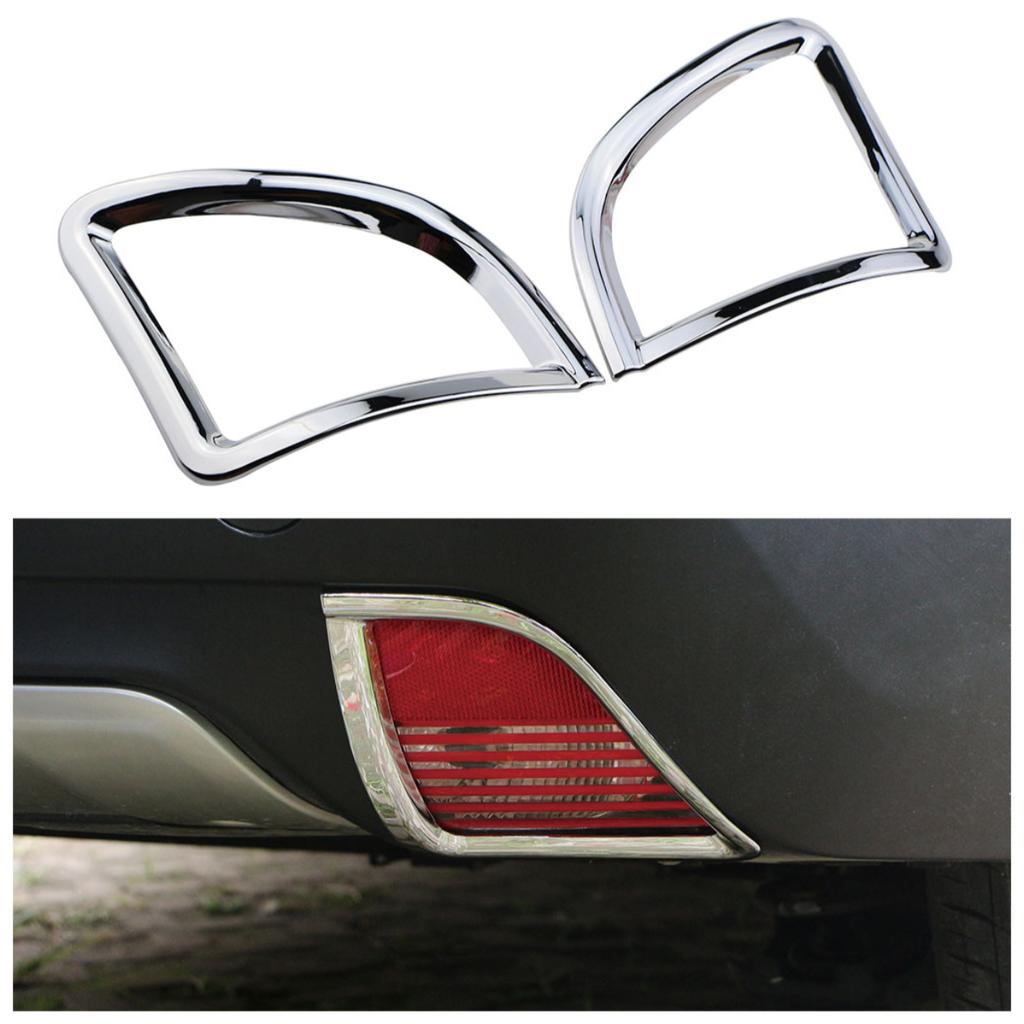 2PCs ABS Chrome Car Rear Back Fog Light Lamp Frame Decoration Sticker Cover Trim for Peugeot 2008 2014-2019 Accessories