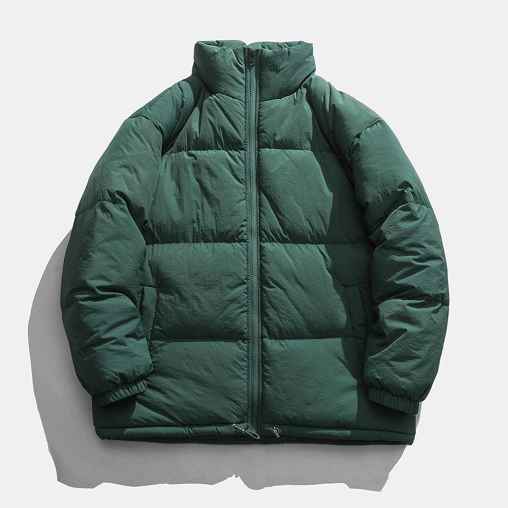 Winter Men's Solid Color Loose Stand Collar Thickened Cotton Suit Casual Cotton Coat