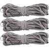 3pcs 6mm Polyester Elastic Band Flexible Rope Tape Clothes Accessories 30 Yards Roll Gray