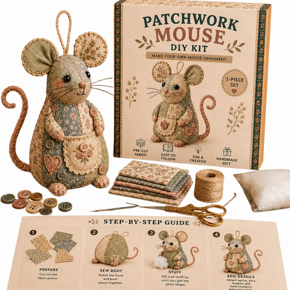 Step by Step Guide Patchwork Sewing Craft Set Handmade Mouse Sewing Kit  Craft Learning