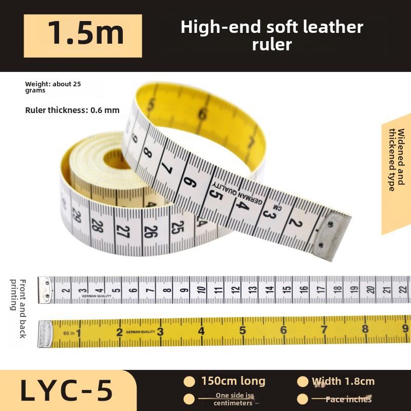 «Белая линейка с дюймами/футами и цветной мягкой швейной лентой — портновский измерительный инструмент»