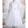 Girl Floral Lace Flower Dress Half Sleeved First Communion Wedding Bridesmaid Party Prom Gown