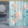 Роскошная водонепроницаемая шторка для душа с цветочным принтом роз, розово-голубым тропическим ботаническим узором, для ванной комнаты, домашнего декора, вкладыши