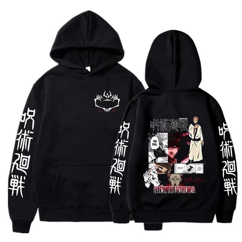 Anime, Spell Back to War Series, Printed Street Tide Not Cotton Hooded Sweater