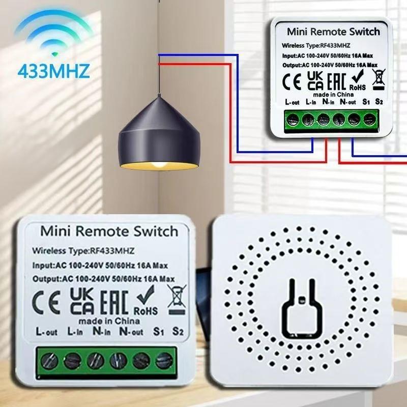 16A Relay Smart Switch for DIY Wireless Light Control RF433 MHz for Enhanced Home Automation