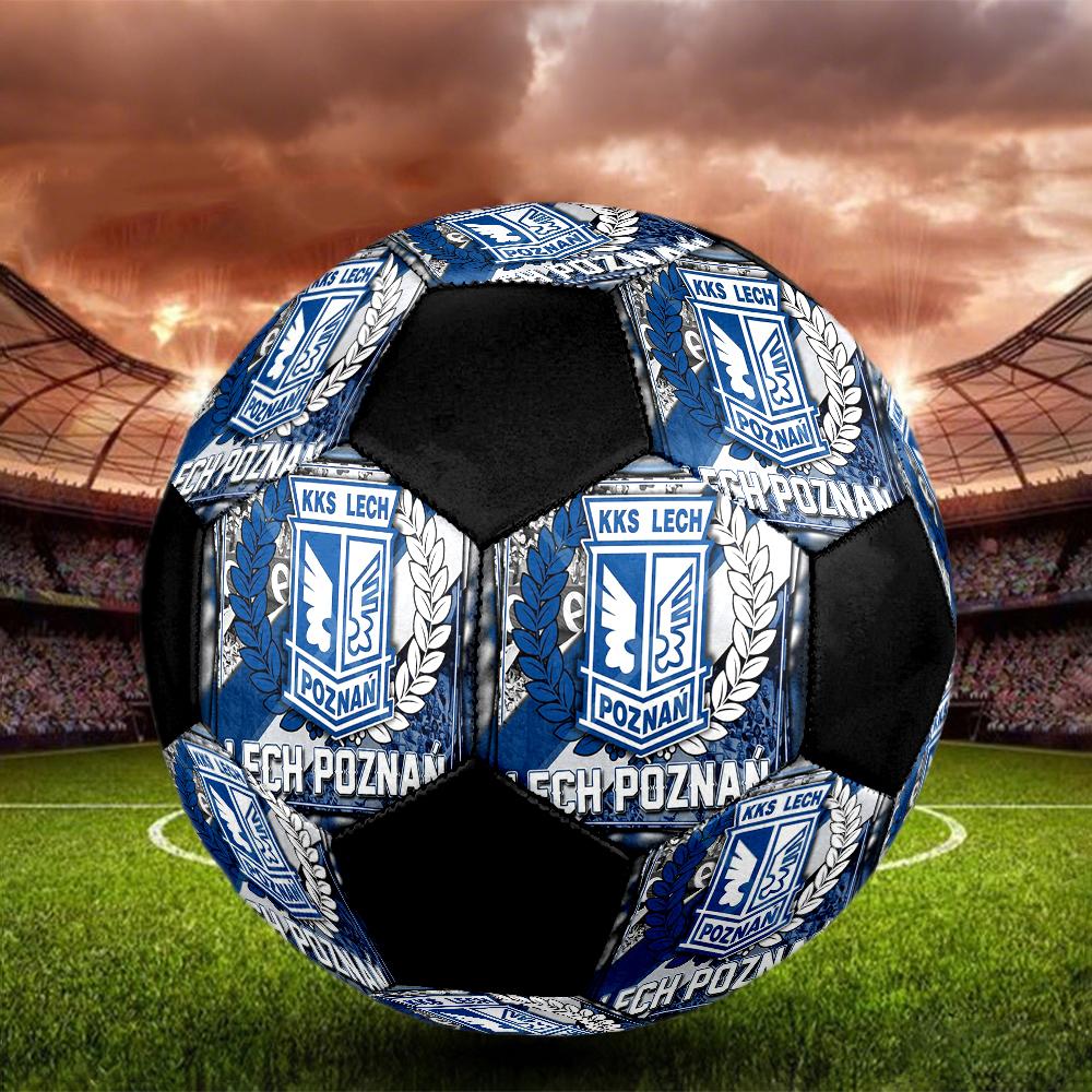 Kks Lech Poznan Indoor Soccer Ball Colorful Machine Stitched PVC Size 5 Team Training Competition Ready Durable High-Bounce Cool Sports Gift
