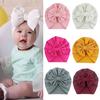 Bowknots Baby Hat Soft Turban Solid Big Bow Girl Bonnet Cap For Newborn
