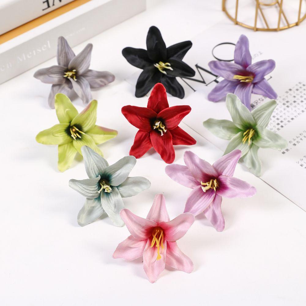 10/20/50 Pcs Silk Artificial Flower Lily Flower Head DIY Crafts Scrapbooking Home Wedding Room Party Wreath Decor Accessories