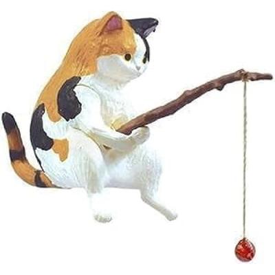 Фигурка Кошки Рыбака, Милая Статуэтка Кошки Декор, Мини-Украшения для Аквариума из Смолы, Поделочная Скульптура для Аквариумных Емкостей, Стола, Сада, Пруда, В помещении, На улице