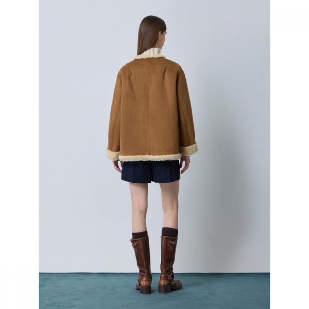 Cc Collect. Women Shearling Suede Mustang Jacket C254psj161