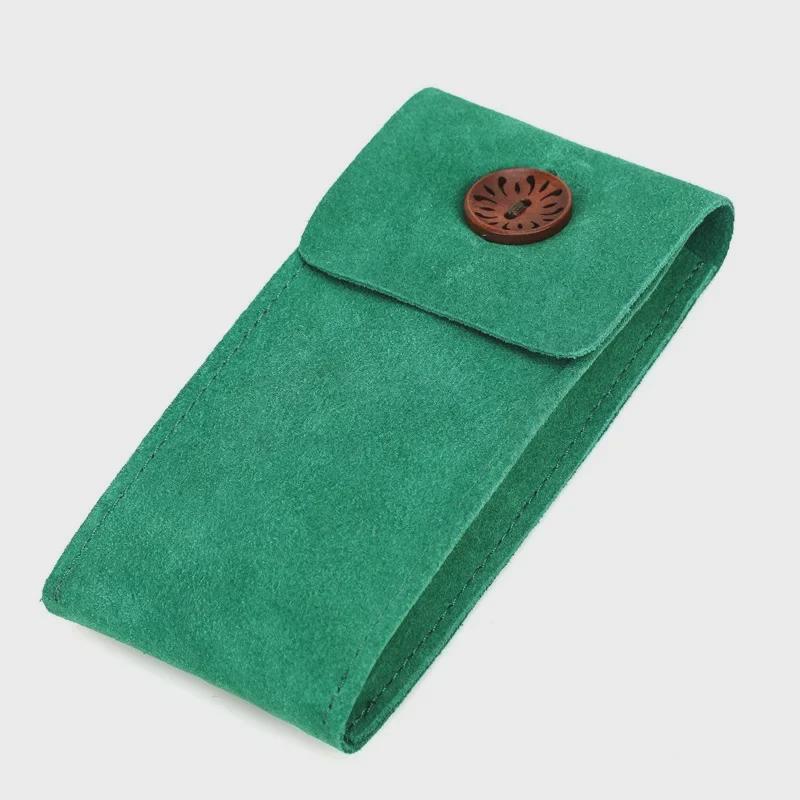 Suede Cowhide Leather Mechanical Watch & Portable Storage Bag