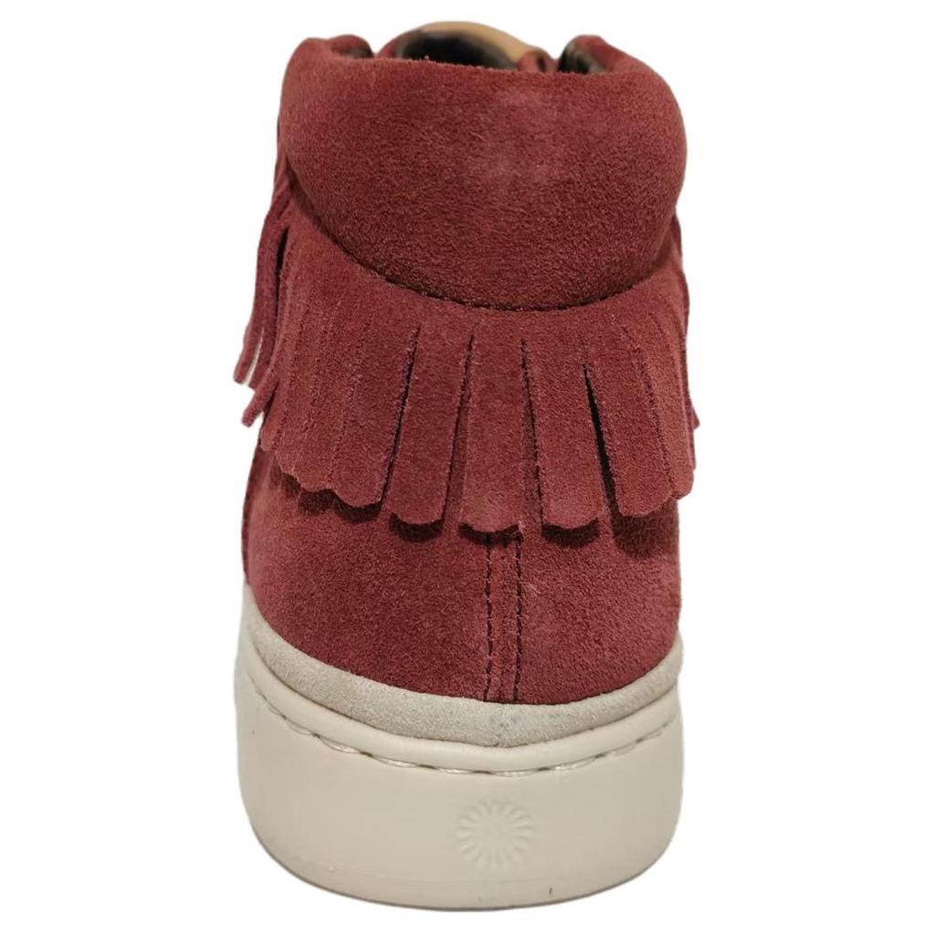UGG Кожаный Замш Cali Высокие Скейтбордические Кроссовки Мужские Темно-Красные 1020137-PNR