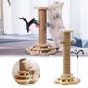Cat Scratcher Turntable Funny Stick Balls Durable Sisal Scratching Board Pet Supplies Cat Grab Column Pet Cat Toy