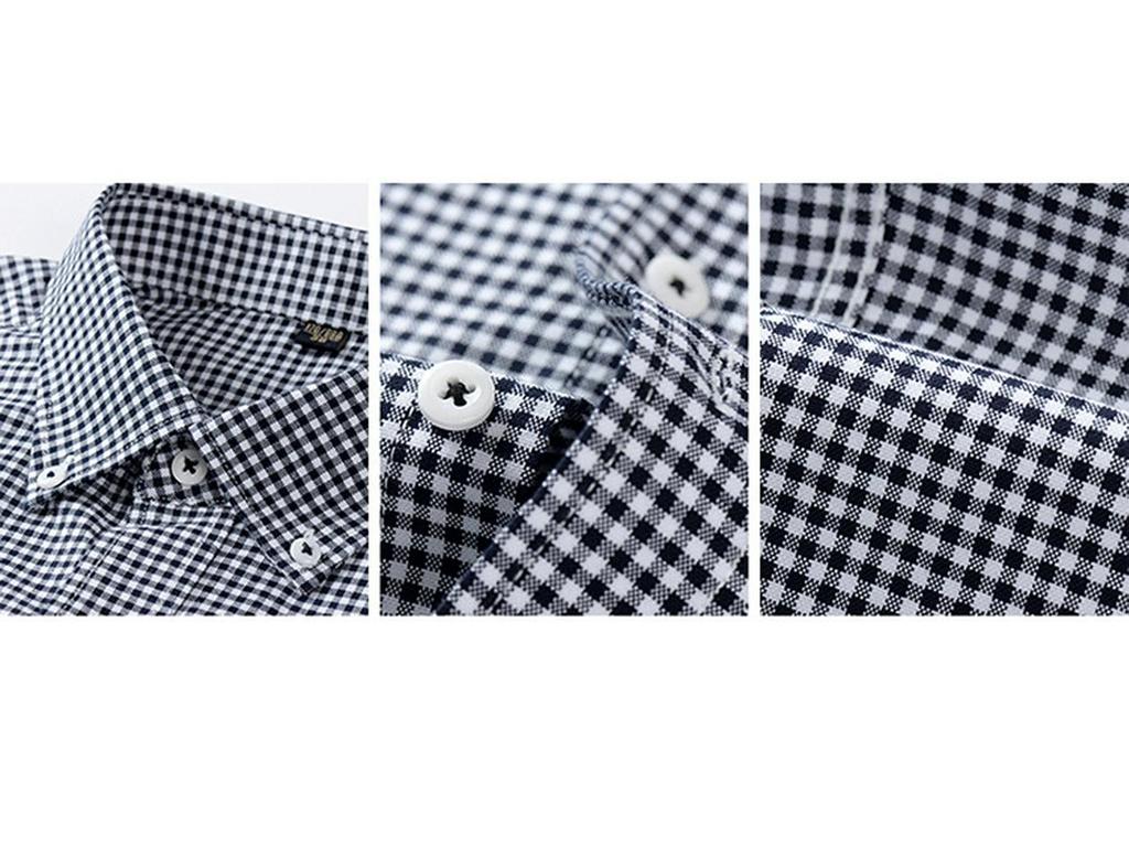 Men's Pure Cotton Plaid Long-Sleeve Shirt - Skin-Friendly, Casual, Spring & Autumn