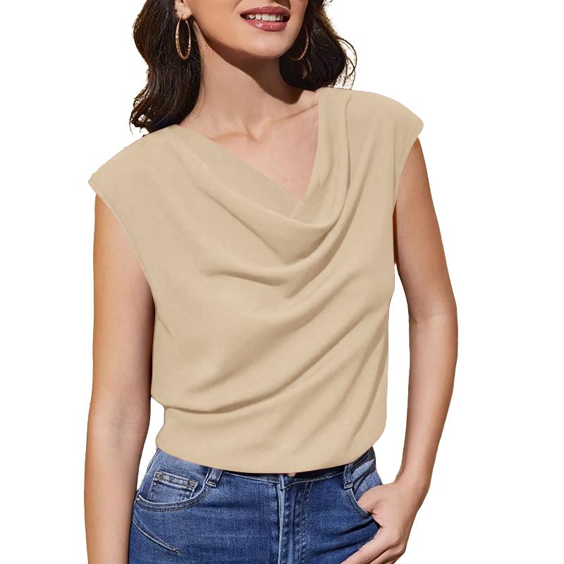 ZANZEA Womens Casual Swing Collar Solid Color Short Sleeve Blouse