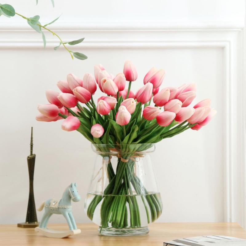 Только 1 шт. искусственные цветы тюльпана, искусственный букет, настоящее прикосновение, домашний декор для свадебной вечеринки