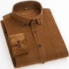2025 Cotton Corduroy Casual Warm Solid  Shirt Long Sleeve Winter Regular Fit Mens Men's Shirts with Pokets
