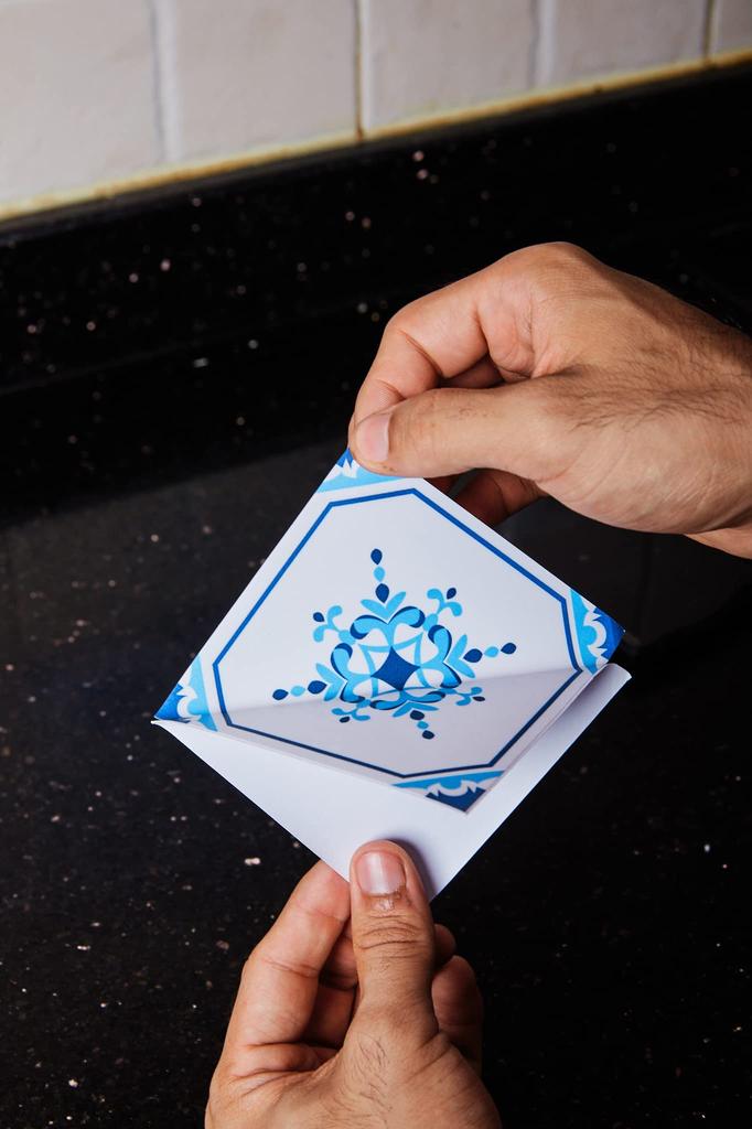 Наклейки на плитку Poromoro Portuguese Spanish Azulejo Peel and Stick, набор из 16 наклеек на мозаичную плитку для кухни и ванной комнаты (3.9, 70)