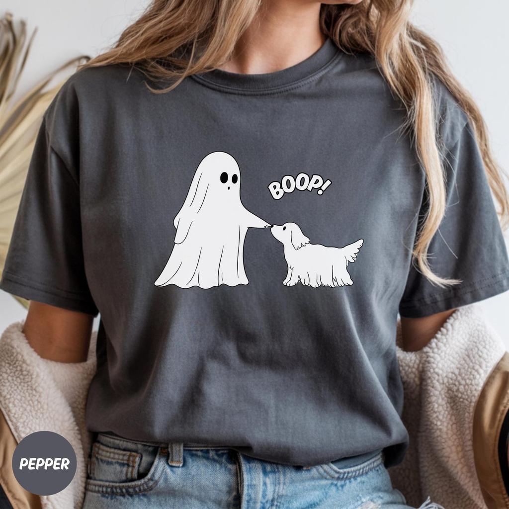 Funny Halloween Dog Shirt, Boop Halloween T-Shirt, Ghost Boop Shirt, Cute Ghost Dog Tee, Spooky Dog Lover Shirt, Dog Mom Halloween Gift