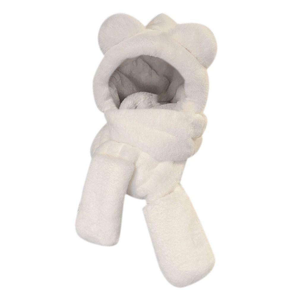 Plush Beanies Caps Thickened Ear Protection Cap Cute Bear Ears Hat for Woman Girls
