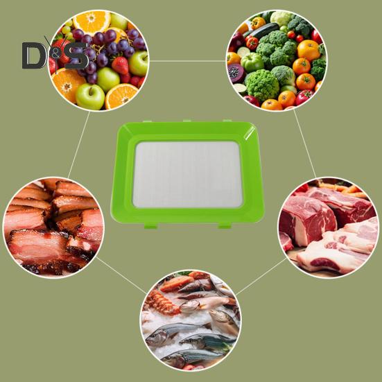 2 шт. Поднос для еды, штабелируемый дизайн, поднос для хранения продуктов с эластичной крышкой, можно мыть в посудомоечной машине, поднос для хранения овощей