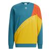 Originals Trefoil Colorblock Logo Print Crew Neck Sweatshirt Men Tops Yellow HB6857