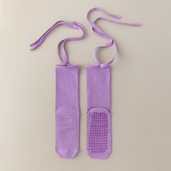 Носки для йоги и пилатеса с нескользящими подошвами для женщин, вязаные гольфы до щиколотки с завязками, носки-гольфы на шнуровке для барре, балета, танцев