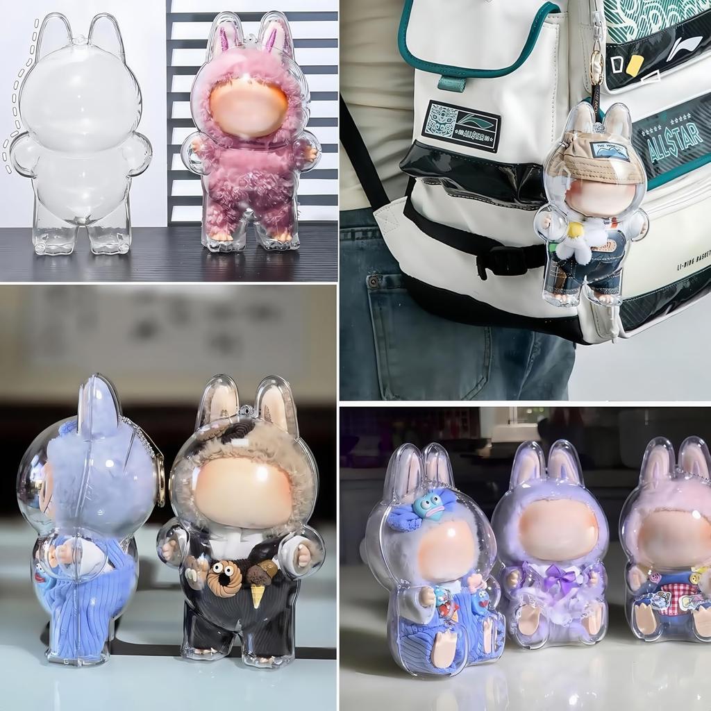 Available In Various Colors. Compatible with LABUBU (standing Pose). Clear Cover, Dirt-resistant, Dust-proof, and Perfect for Walks. Includes a