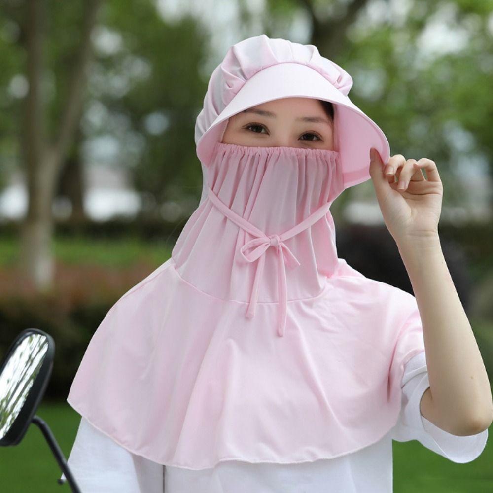 Anti-uv Sun Protection Hat Flower Bucket Hat with Mask Breathable Tea Picking Cap Ladies