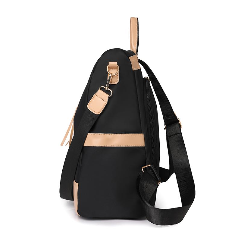 Contrast Color Backpack Women's Tassel Backpack Lightweight Large Capacity Handbag Shoulder Bag