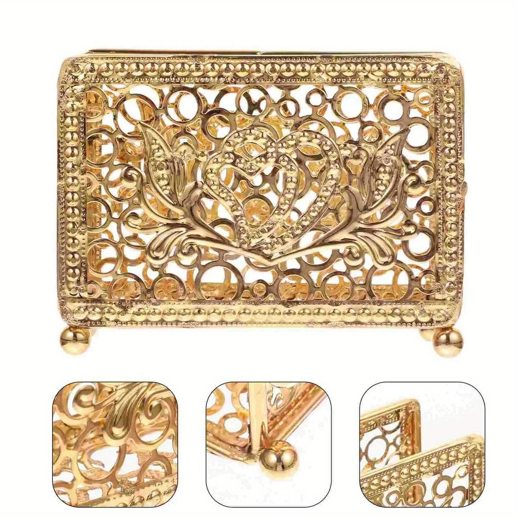 Retro Metal Napkin Holder Vertical Desktop Tissue Holders Square Hollow Desig Restaurant Paper Storage Rack for Dinners Offices